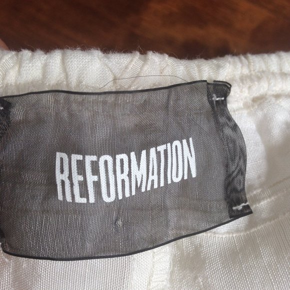 Reformation - Ivory Off The Shoulder Crop Top - Picture 10 of 16